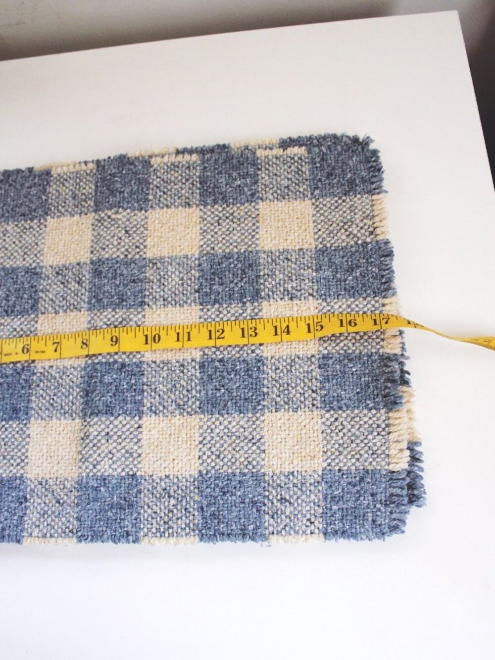 Vintage Blue Cream Woven Checkerboard Gingham Placemats Set Of 4 Cottagecore - Picture 5 of 5